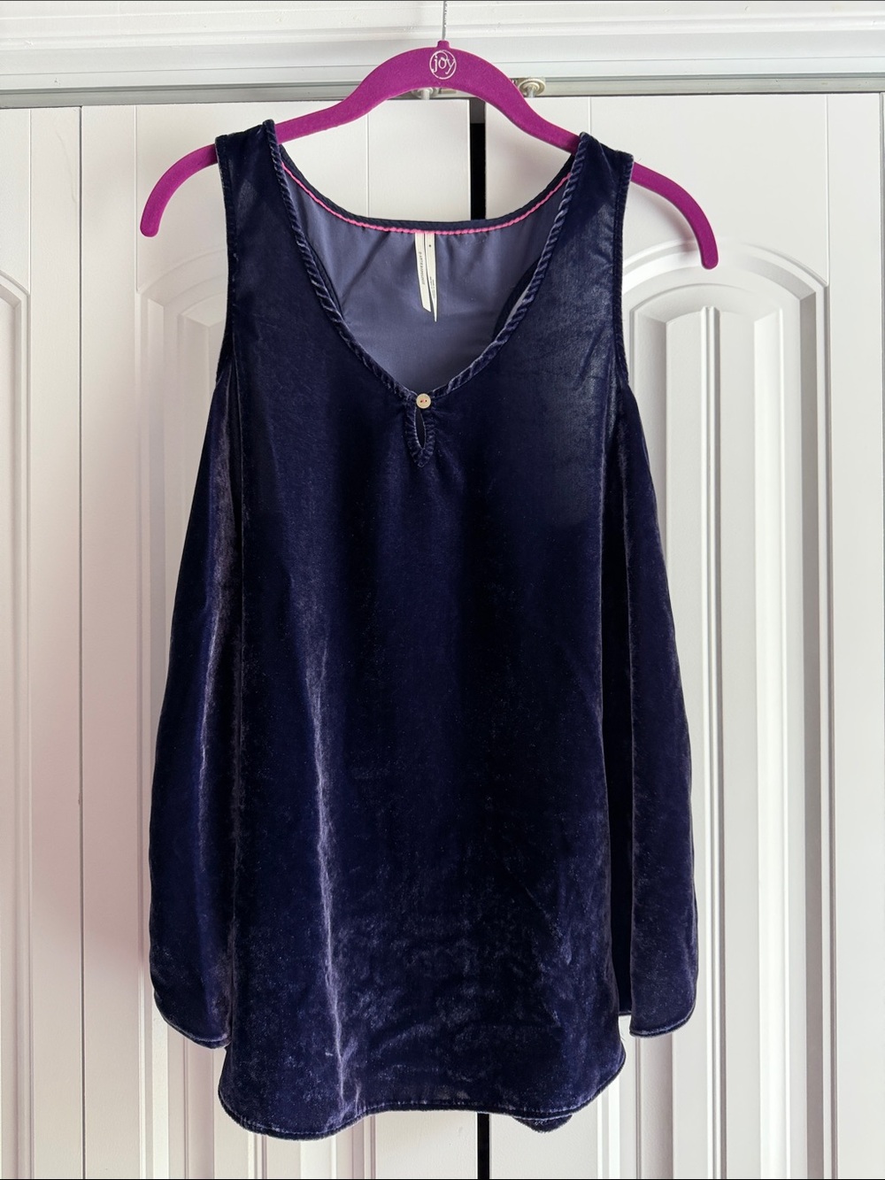 ANTHROPOLOGIE WOMENS VELVET RACERBACK KEY HOLE TANK TOP
